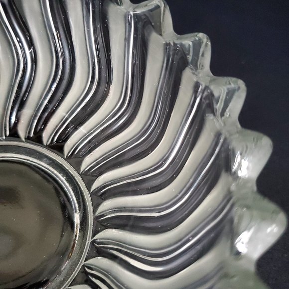 VINTAGE MIKASA Frosted Glass Bowls Zig Zag Design Rim - Picture 6 of 7